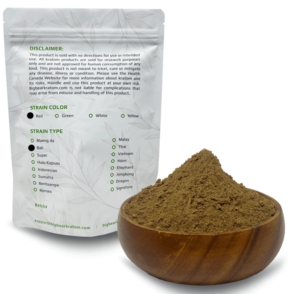 Big Bear Kratom Red Vein Bali Bag Information