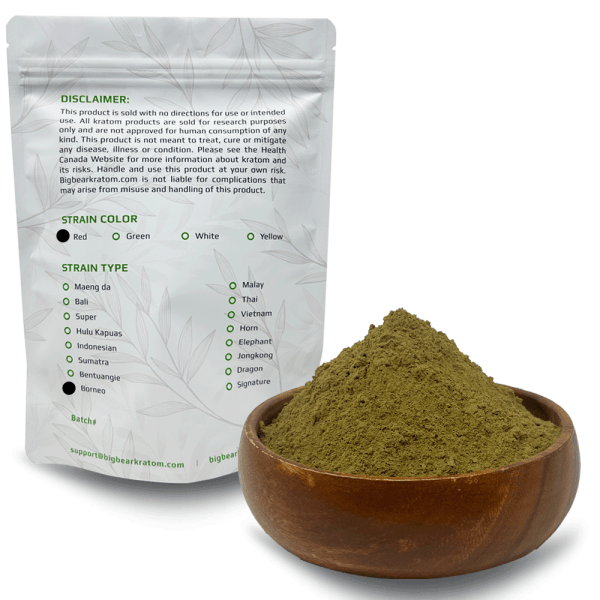 Big Bear Kratom Red Vein Borneo Bag Information