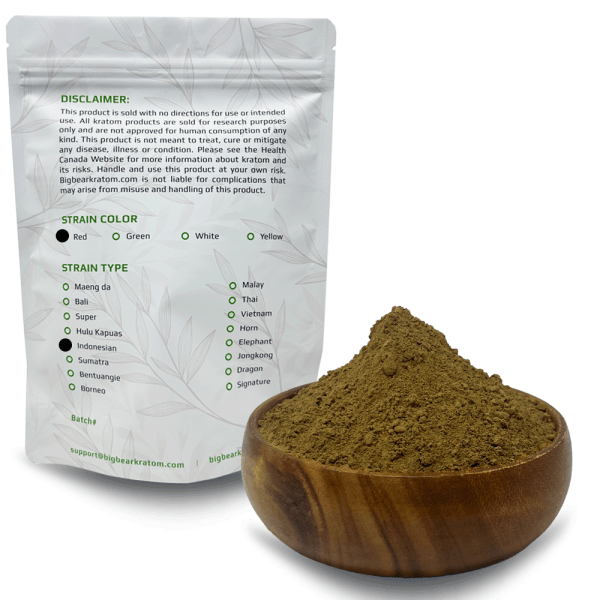 Big Bear Kratom Red Vein Indonesian Bag Information