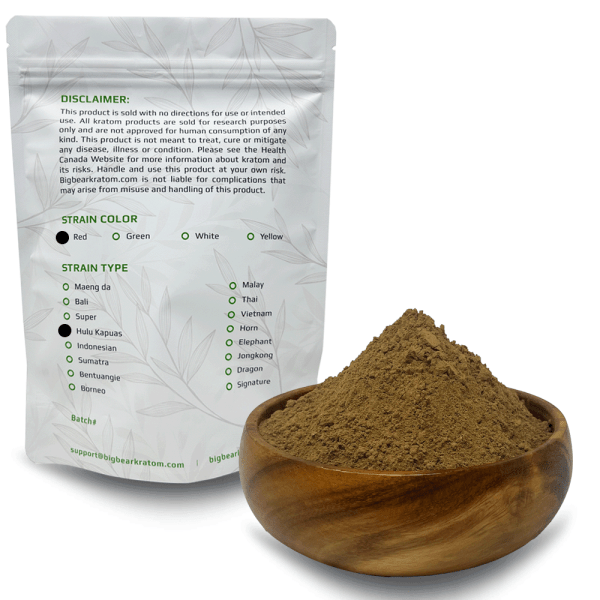 Big Bear Kratom Red Hulu Kapuas Bag Information