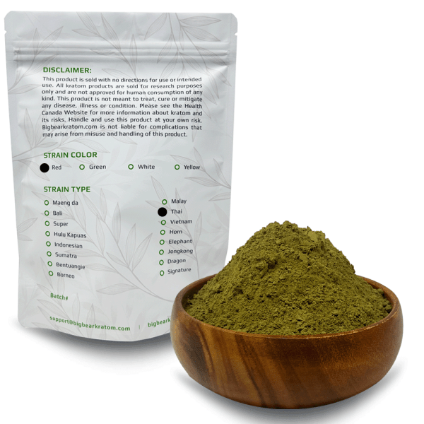 Big Bear Kratom Red Vein Thai Bag Information